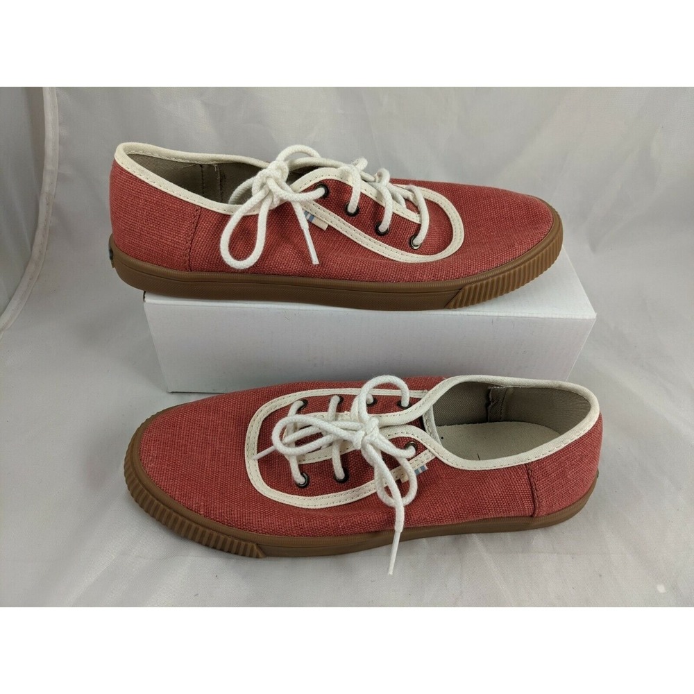Toms Classic Canvas Slip On Shoes Womens 6.5 Brick Red